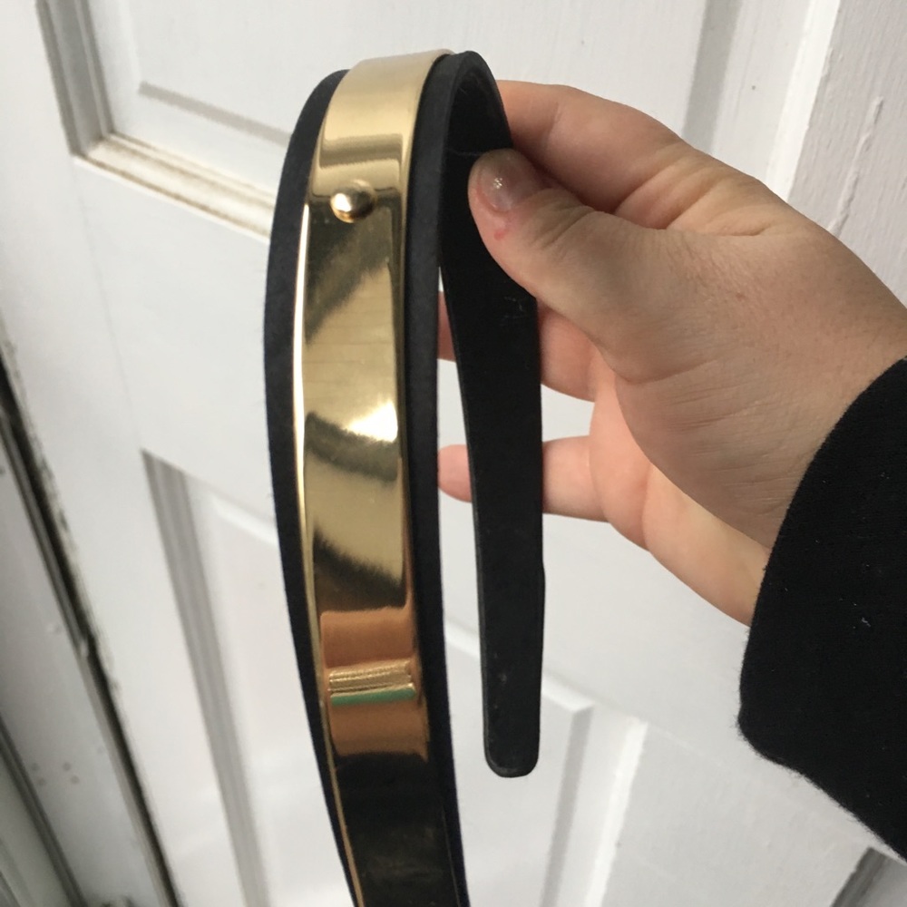 J. Crew Gold Metal and Black Headband.